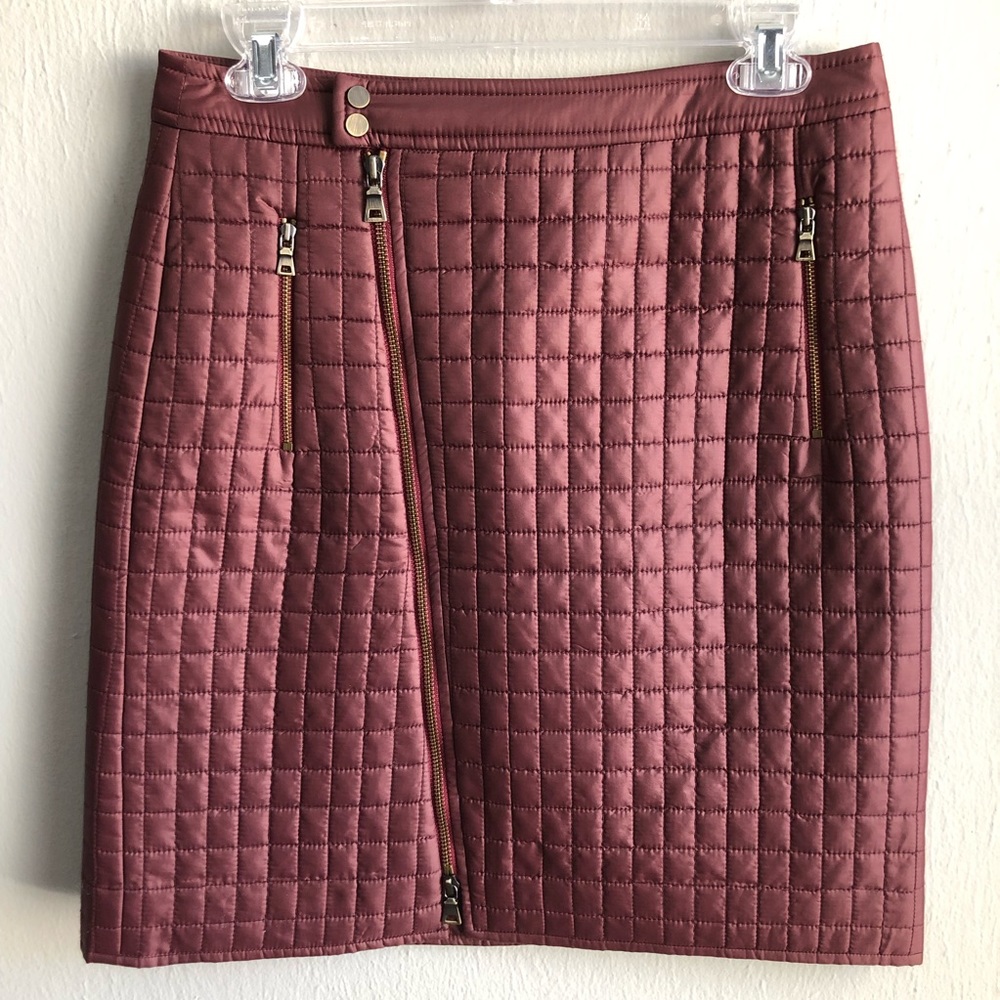 Worth New York moto zip quilted mini skirt 2.